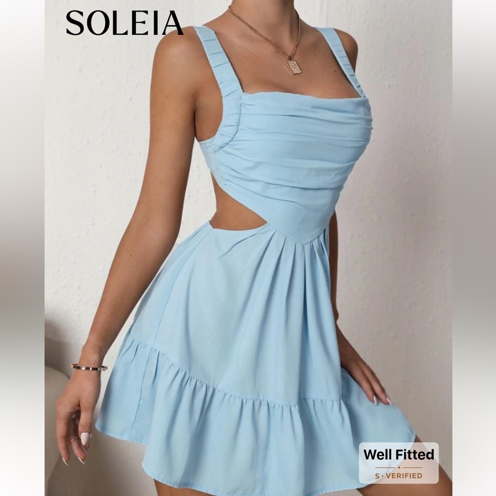 Light Blue One Shoulder Dress